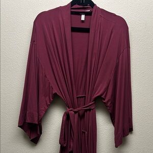 Elegant Burgundy Kimono Robe
